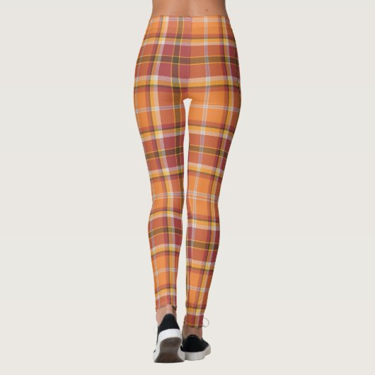 紅葉オレンジプレイドデザイン レギンス (裏面)