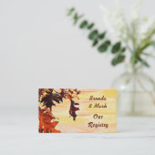 紅葉オレンジ色の黄色い渦巻き状のレジストリカード エンクロージャーカード (スタンド正面)