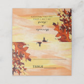 紅葉オレンジ色の黄色い渦結婚のテーブル プレイスカード (外部開封)