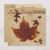 紅葉オンエージフェイクッド紙ブライダルシャワー 招待状 (正面/裏面)