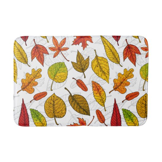 紅葉オン白 バスマット (正面)