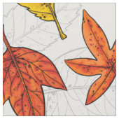 紅葉オン白 ファブリック (クローズアップ)