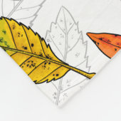 紅葉オン白 フリースブランケット (角)