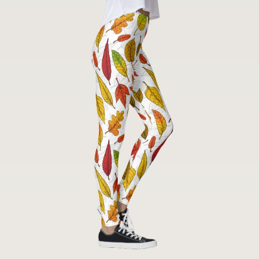 紅葉オン白 レギンス (右)