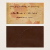 紅葉オン高齢者紙結婚式の引き出物ラベル (正面&裏面)