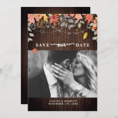 紅葉オータムウェディングウッドライト写真 セーブザデート (正面/裏面)