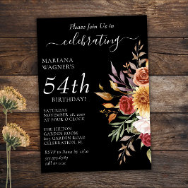 紅葉オータムカラーブラック誕生日 招待状