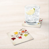 紅葉オータムホリデーサンクスギビング スクエアペーパーコースター (インサイチュ)