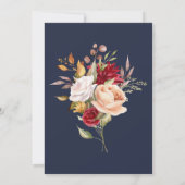 紅葉オータム ネイビーブルー サプライズ 誕生日 招待状 (裏面)