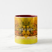 紅葉カウフィールド自然アートパーソナライズされた ツートーンマグカップ (中央)