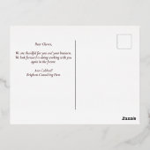 紅葉カスタムハッピーサンクスギビング金ゴールド 箔シーズンポストカード (裏面)