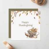 紅葉カスタムハーベストハッピーサンクスギビング ノートカード (正面/裏面インサイチュ)