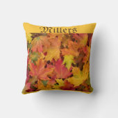 紅葉カスタムモノグラム名リバーシブル クッション (裏面)