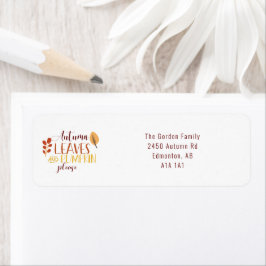 紅葉カボチャお願い幸せな感謝祭 ラベル