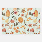 紅葉カボチャのキノコの饗宴 ラッピングペーパーシート (正面3)
