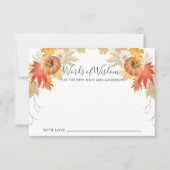 紅葉カボチャの単語の知恵カード 招待状 (正面)