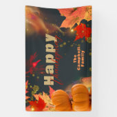 紅葉カボチャグリッターアクセント感謝祭 横断幕 (縦)