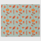 紅葉カボチャ付きシームレスラッピング紙 ラッピングペーパー (フラット)