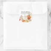 紅葉カボチャ差出人住所ステッカー スクエアシール (バッグ)