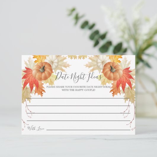 紅葉カボチャ日付ナイトアイディアカード 招待状 (スタンド正面)