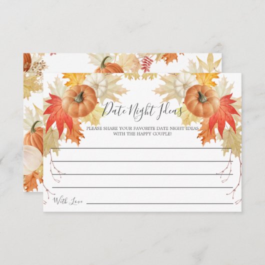 紅葉カボチャ日付ナイトアイディアカード 招待状 (正面/裏面)