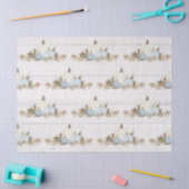 紅葉カボチャ水色ブルーn白素朴 薄葉紙 (クラフト)