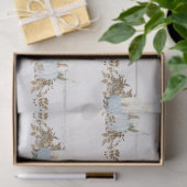 紅葉カボチャ水色ブルーn白素朴 薄葉紙 (ギフト)