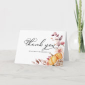 紅葉カボチャ秋ブライダルシャワーサンキューユー カード (正面)