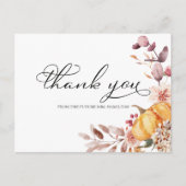 紅葉カボチャ秋ブライダルシャワーサンキューユー ポストカード (正面)