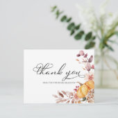 紅葉カボチャ秋ブライダルシャワーサンキューユー ポストカード (スタンド正面)