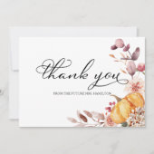 紅葉カボチャ秋ブライダルシャワーサンキューユー 招待状 (正面)