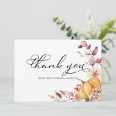 紅葉カボチャ秋ブライダルシャワーサンキューユー 招待状 (スタンド正面)