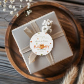 紅葉カボチャ赤ちゃんシャワーありがとう ラウンドシール