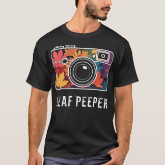 紅葉カメラ 秋の葉っぱ もみじ 落葉  Tシャツ
