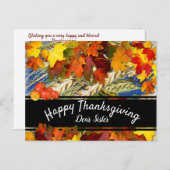 紅葉カラフルのカスタマイズ シーズンポストカード (正面/裏面)