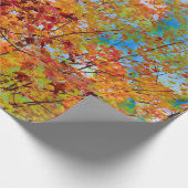 紅葉カラフルオレンジ秋主題青空 ラッピングペーパー (角)