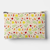 紅葉カラフルパターンと名前をカスタムする アクセサリーポーチ (裏面)