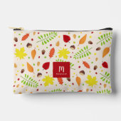 紅葉カラフルパターンと名前をカスタムする アクセサリーポーチ (正面)