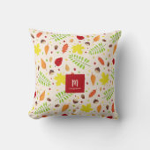 紅葉カラフルパターンと名前をカスタムする クッション (正面)