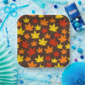 紅葉カラフルパターン ペーパープレート (パーティー)