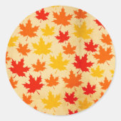 紅葉カラフルパターン ラウンドシール (正面)