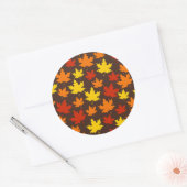 紅葉カラフルパターン ラウンドシール (封筒)