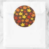 紅葉カラフルパターン ラウンドシール (バッグ)