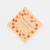 紅葉カラフル感謝祭ディナーパーティー スタンダードランチョンナプキン (角)