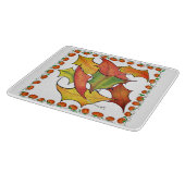 紅葉カラフル秋パンプキンズグラス カッティングボード (角)