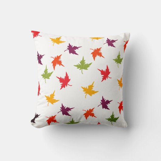 紅葉カラフル秋赤黄紫 クッション (正面)