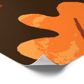 紅葉キノコヴィンテージパターン ポスター (角)