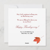 紅葉キリスト教感謝祭 シーズンカード (裏面)