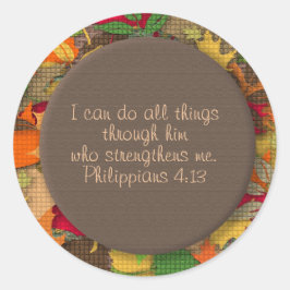 紅葉キリスト教聖書聖句シール ラウンドシール