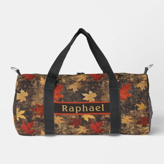 紅葉グランジグラファイトデュフェルバッグ ダッフルバッグ (正面)